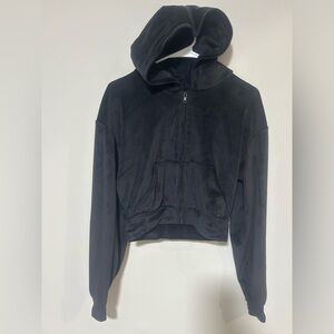 SKIMS velour Black Hooded Women's Jacket 0206 B-1